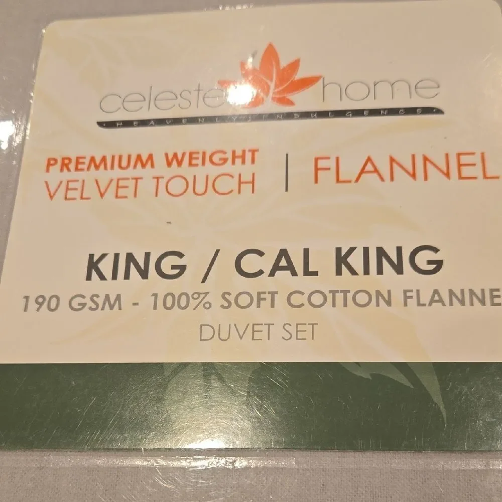 Celeste Home Gray Velvet Touch Duvet Cover 100%Cotton Flannel